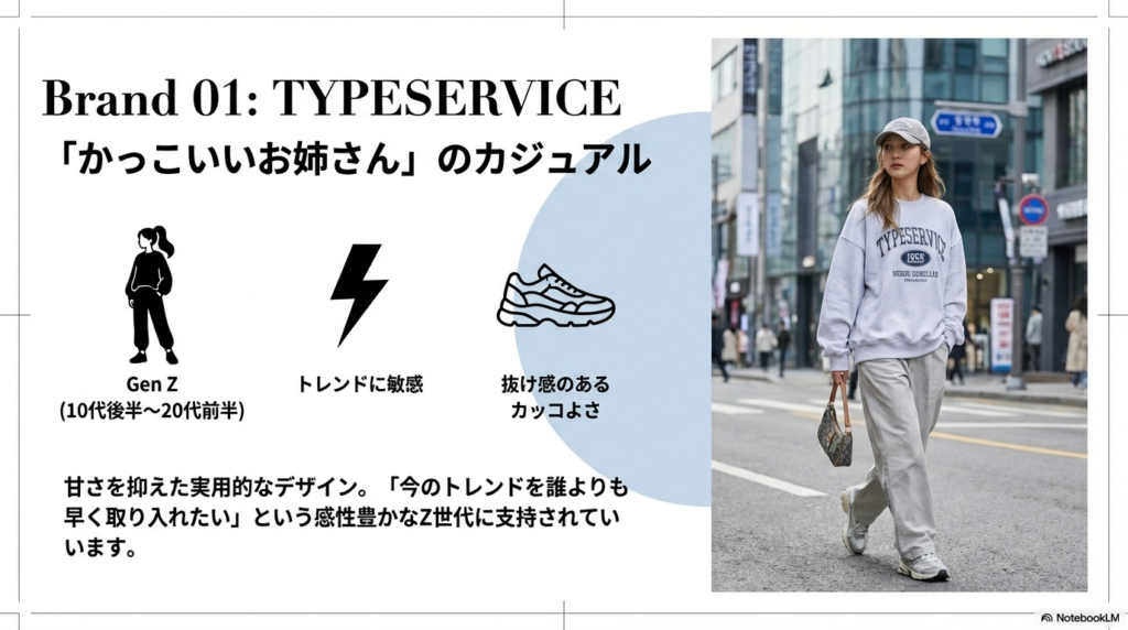 Z世代に支持される「かっこいいお姉さん」のカジュアルスタイルを解説したブランドプロファイル