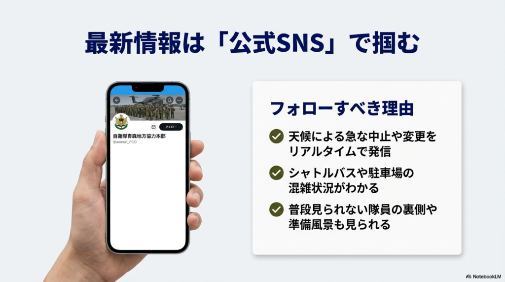 自衛隊青森地方協力本部の公式Xアカウントの紹介と、フォローすることで得られるリアルタイム情報のメリット 。
